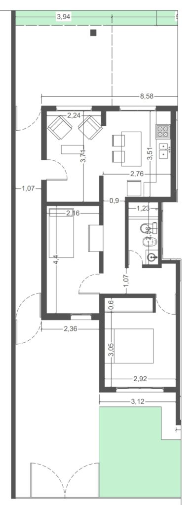 DEPARTAMENTO DE 2 DORMITORIOS EN ALQUILER